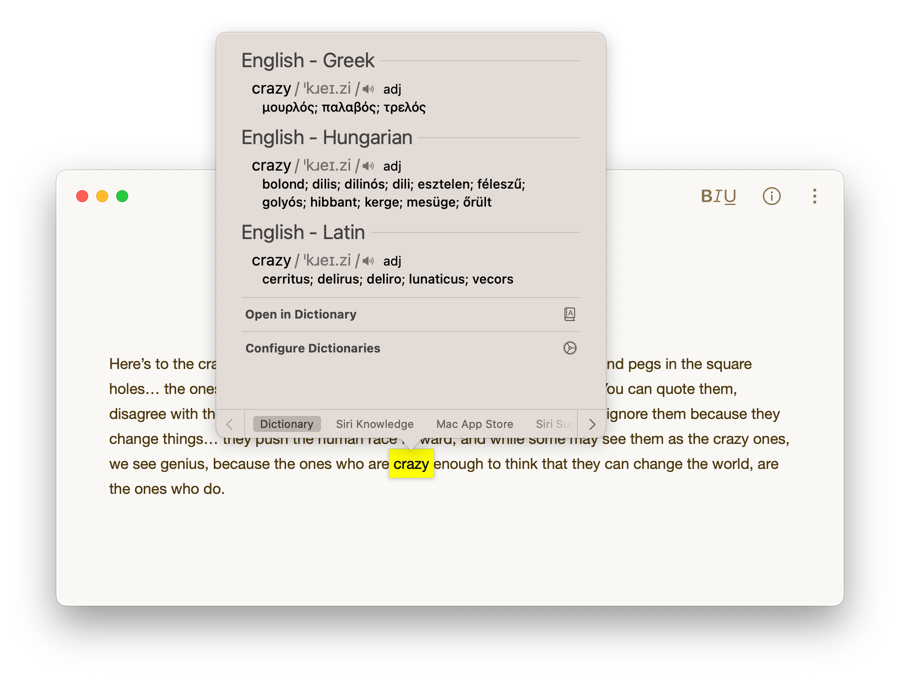 Dictionaries on Mac